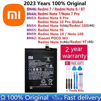 100% Prvotne BN46 BN4A BN53 BN54 BN55 BN59 BN62 Baterija Za Xiaomi Redmi 7 9T 10X POCO M3 Opomba 7 8 8T 9 9 10 10 pro Baterije