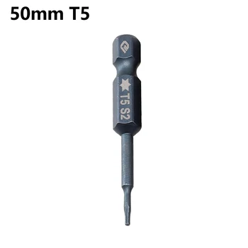 1pc 50 mm Modra Magnetni Torx Izvijač Bitov Dolgo Magnetni Električni Izvijač Bits Set Izvijač Orodja T10/T15/T20/T25/T30