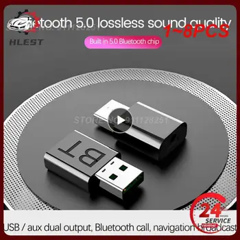 1~8PCS Bluetooth 5.0 Oddajnik Sprejemnik 5.0 + EDR Prenos/Sprejem Dva-v-enem Bluetooth 5.0 Adapter USB 3.5 mm AUX Adapter za Avto