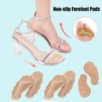 2 Par Usnje Non-slip Vložki za Ženske Čevlje Vložki, Visoke Pete Sandala Nalepke za Čevlje samolepilne Prednjih nog Gel Blazine