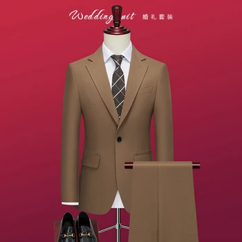 2023 Visoko Občutek Poročna Obleka (obleka + Telovnik + Hlače) Moda za Moške Poslovne Lep Trend Poroka Banket 3/2 Delni Set M-4XL