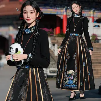2024 kitajski izboljšano t-shirt nacionalni cvet vezenje stojalo ovratnik shirt letnik hanfu vrhovi etnične retro tang bo ustrezala znanja majica