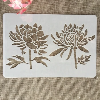 26*17 cm Chrysanthemum DIY Layering Matrice Stensko Slikarstvo Album Kolorit Reliefi Album Dekorativni Predlogo