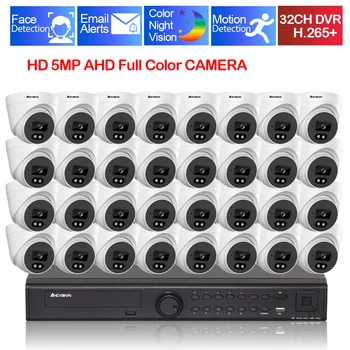 5MP kamero Dome CCTV Kamere Pisane Night Vision 32CH 24CH DVR AI Obraz Varnosti AHD nastavitve Sistema XMEYE Video Nadzor AHD Sistem Kit
