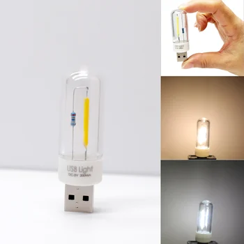 5V Mini LED COB Žarnice z Žarilno Prenosni Branje Ponoči Lučka za Osvetlitev Polnjenje prek kabla USB Zaklad Notebook Mobile Moč Žarnice
