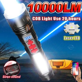 800W Visoko zmogljiva Akumulatorska LED Svetilka Razsvetljave 20H Baklo Luči Super Zmogljiv Multifunkcijski Svetilka Z Siren Sound