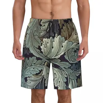 Acanthus William Morris Moške Plavati Debla Plažo Quick Dry Plaži Odbor Hlače Tekstilni Vzorec Plavanje Boardshorts