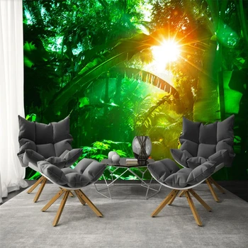 beibehang Zelenih gozdov tropskih rastlin deževnega gozda tri-dimenzionalni slikarstvo TV ozadje po meri, velika zidana zeleno ozadje