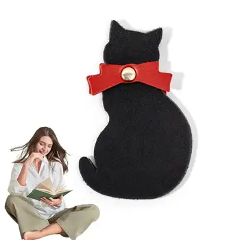Black Cat Zaznamek Ustvarjalne Mačka Oblikovan Zaznamek Branje Opremo Smešno Knjiga Strani Marker Prilagodljiv Knjiga Strani Imetnika Z Močno
