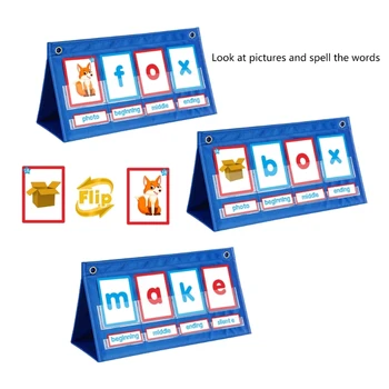 CVC Word Builder Namizje Žep Grafikon CVC Besedo Črkovanje Igre Pismenosti Učnih Kartic Montessori Izobraževalne Igrače za Otroka