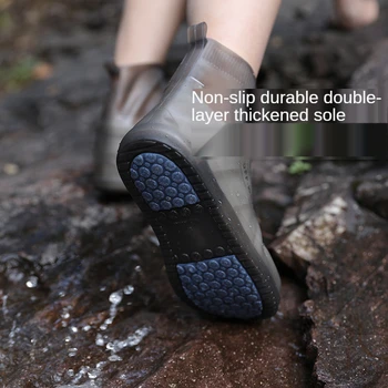 Dež čevlji rainproof zgosti silikonski čevelj zajema prostem kampiranje za enkratno uporabo za odrasle otroke non-slip TPE vode čevlji SP057