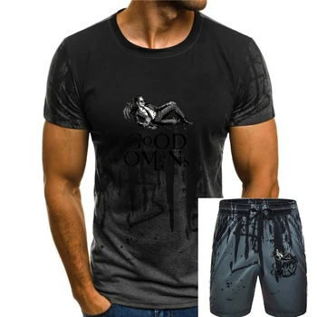 Dobro Omens Crowley T-Shirt za Moške, Ženske Velikosti S-Xxl Stilsko po Meri Tee Majica