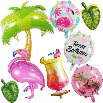 Hawaiian Mylar Folije, Aluminijaste Baloni Flamingov Listov Balon Okraski za Rojstni dan, Poroko Posla Praznovanje
