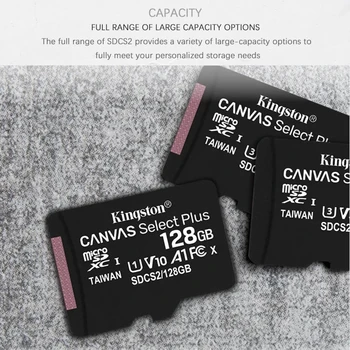 Kingston Pomnilniško Kartico Micro SD 32GB 64GB 128GB 256GB 512GB TF SDCS2 A1 100MB/S Hitrost Branja Razred 10 Flash Kartice SD