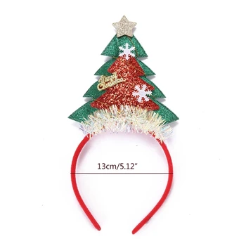 M2EA Božično Drevo Glavo Božič Glavo Božič Las Hoop Božično Drevo Hairband Bleščica Božič Bleščice Glavo