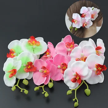 Metulj Orhideja Lasje Okras Cvet Lase Posnetek Veje Sponke Lasnice Poročni Dodatki Za Lase Stranka Pričeska Design Orodje