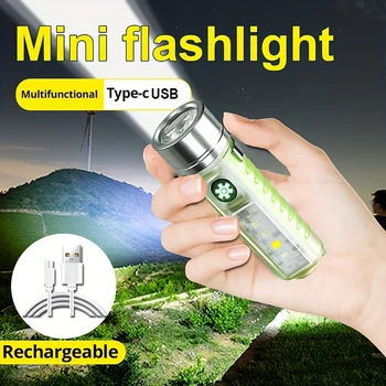 Mini Akumulatorska LED Svetilka z UV + Bela + Rdeča Sidelight in Rep Magnet Fluorescentna Svetilka 6 Razsvetljavo Načini