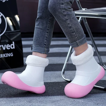 Novi Modi Pisane Topel Dež Čevlji EVA Debel-soled Sneg Škornji za Ženske Nepremočljiva Priložnostne Pozimi na Prostem, Anti-slip Čevlji