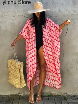 Novo Boho Ženske Kopalke Pokrov-ups Modna Tunika Kimono Pareo Jopico Oblačila Obleko Seksi Poletne Beac Hwear Bikini Kritje