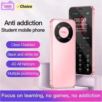 Novo H666 Ultra-tanek Srčkan Moda za Otroke Telefon Dual SIM kartice 2G /4G 1000mAh vibracije MP3 FM angleško Tipkovnico Mobilnega Telefona
