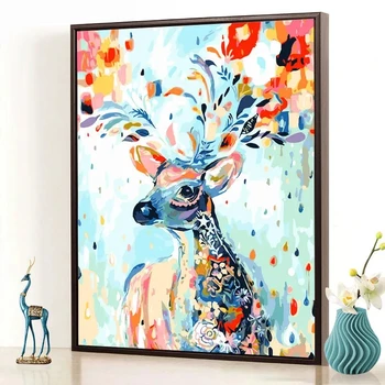 Oljna slika polnjenje barve visi slikarstvo živali srčkan hišne izpolnite barve tlaka ročno dekorativno slikarstvo slikarstvo cherr