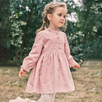 Roza Euro Slog Dekleta, Cvetlični Obleka Princess Baby Toddler Outwear otroška Oblačila