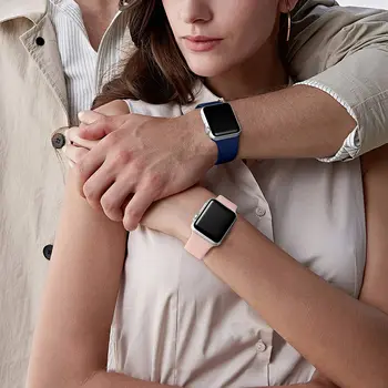 Silikonski Trak Za Apple Watch band 44 mm 40 mm 38 mm 42mm 44 mm Gume watchband smartwatch correa zapestnica iWatch 3 4 5 6 se band