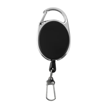 Težka Zložljive Carabiner Značko Lemiti Koluti 60 cm Vlečenje Žice Z ključe Posnetek Črna