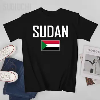 Unisex Moški Tshirt Sudan Zastavo In Pisave Tees T-Shirt O-vratu T Srajce, Ženske, Fantje 100% Bombaž Oblačila Več Barv