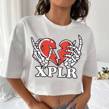 Xplr Heartbreak Srce Rokavi Ženske, Dekleta Modni O-Vratu, Kratke Rokave Priložnostne Svoboden Ljubitelje Glasbe Majice
