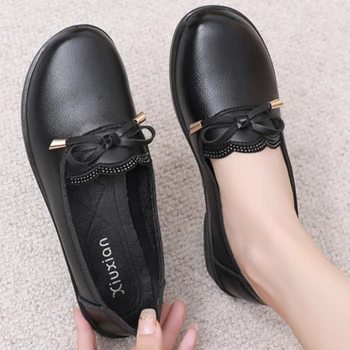 Ženske Lok Stanovanj Luksuzni Oblikovalec Čevljev Barva Krog Toe Priložnostne Lahke Hoje Loafers Zapatos De Tacon Mujer Elegantes