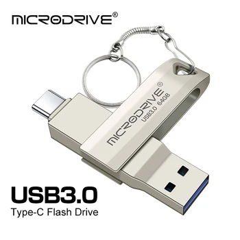 2 v 1 OTG USB-C Flash Pen Drive Kovin, Memory Stick, Usb 3.0 flash Disk 64GB 128GB 256G USB3.0 Dvojno C Pendrive brezplačna dostava