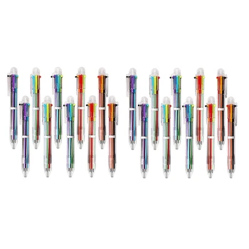 20 Pack Kemični Svinčnik, 6-V-1 Multicolor Zložljive Kemični Svinčniki 0,5 Mm Pisane Črnilo, Pero Za Šolo