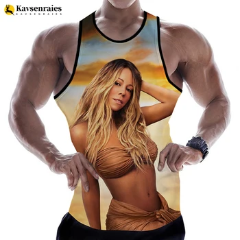 2023 Nov Modni Mariah Carey 3D Tiskanih Vrhovi Tank Moški Ženske Poletje Priložnostne Majice brez Rokavov Hip Hop Ulične Prevelik Vrhovi