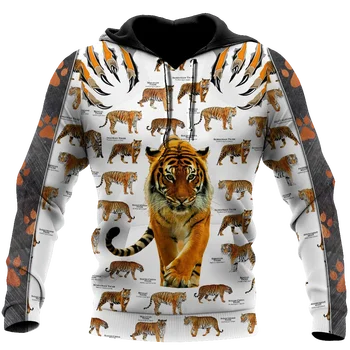 2023 Nova blagovna Znamka Modnih Jeseni Hoodies Premium Tiger Kože 3D Tiskanih Mens Majica Vrhnja Zip Pulover Priložnostne Jakno slog 01