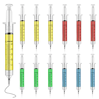 24pcs Brizgo Peresa Brizgo Obliko Kemične Svinčnike Multi-Barvni Novost Brizgo Peresa za medicinske Sestre, Šola Pisarniški Material