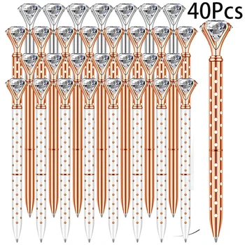 40Pcs Veliki Kristalni Diamond Kemični Svinčnik Kovinski Kemični Svinčnik, Pisarniški Material