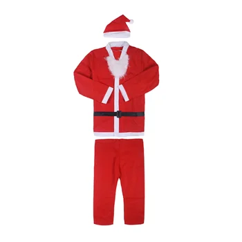 5pcs Moški Kostum za Santa Claus Klobuk Obleko z Brado Pas Odraslih Pub Crawl Božiček Obleko