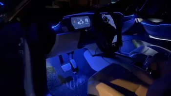64 Barve Auto LED Razsvetljave Vzdušje Svetlobo Okolice Lučka za Celoten Sklop, Za Tesla Model X