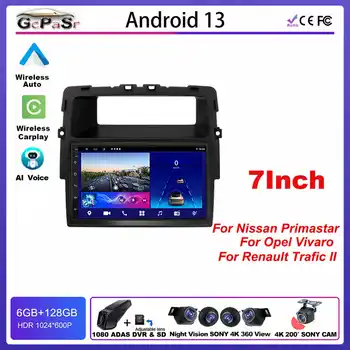7 Palčni Avto Radio Android Za NISSAN PRIMASTAR Za OPEL VIVARO Za RENAULT TRAFIC II Multimedijski Center 5G DVD-Wifi, GPS Navigacija