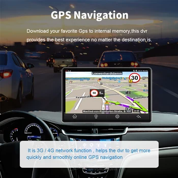 7 Palčni dash kamera za avto Android 8.1 avto dvr GPS Navigacija 2G+32 G Avto Dvr Kamera nadzorna plošča 4G WiFi kamera vzvratno ogledalo m