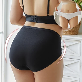 FINETOO Plus Velikost XL-5XL Bombaž Barva Spodnje hlače Za Ženske Srednjega pasu Visoko Elastičnost spodnje Perilo za Ženske Big Velikost Mehke Hlačke