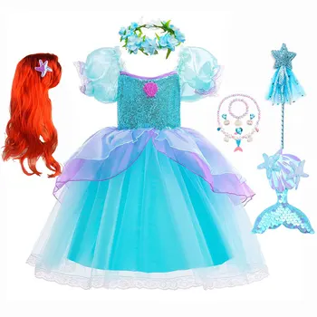 Halloween Carnival Kostumi deklica Vestidos Cosplay Vestidos za Dekleta Ariel Princesa Obleko Otroci Fancy Rojstni dan