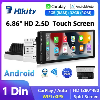 Hikity 1 Din Android Avto Radio CarPlay Android auto Samodejno Avto MP5 Predvajalnik Univerzalno Stereo Autoradio Multimedijski Predvajalnik