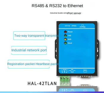 Industrijska Dvojno Serijski Strežnik Rs485/232 na Ethernet Omrežje Vrat Tcp/ip za Serijska Vrata Komunikacijski Modul