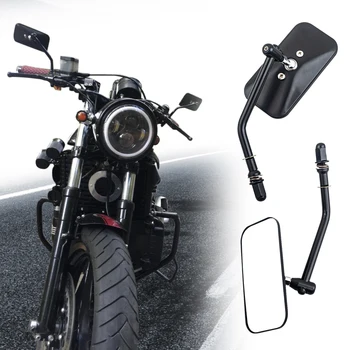 Klasična Črna Motocikel vzvratnimi ogledali 8 mm Nit Zadaj Stranska Ogledala Za Harley