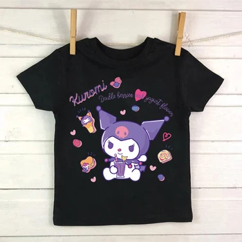 Kul Fant T Shirt Kuromi Kawaii Manga Japonski Anime Otroci T-shirt Otroci Oblačila Tshirt Vrhovi Tee Fantje Dekleta Tee Srčkan Baby Y2k