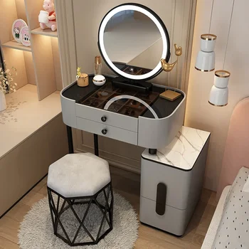 Luksuzni Ladna Nečimrnosti Desk Črno Ogledalo Led Nordic Mobile Večfunkcijsko Toaletno Mizico Kotu Meuble De Chambre Pohištvo Kitajska