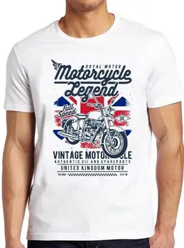 Motorno kolo Legenda KRALJESTVU Britansko Zastavo motorno kolo Kolo Biker Union Jack Majica s kratkimi rokavi M24