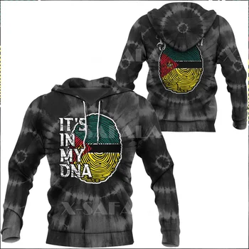 Mozambik je Dan Neodvisnosti, To je V Mojem DNK 3D Tiskanja Zadrgo Moški pulover s kapuco Hooded Majica Jersey Trenirke Outwear Plašč Priložnostne